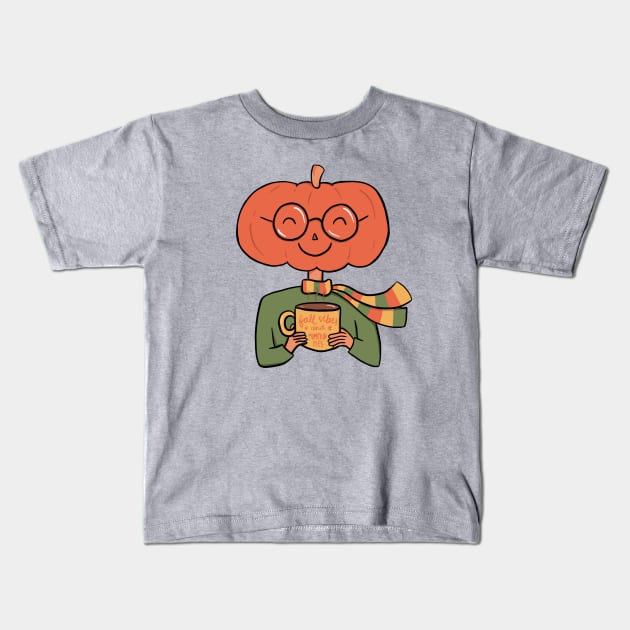 Fall Vibes and Pumpkin Pies Kids T-Shirt by Doodle by Meg